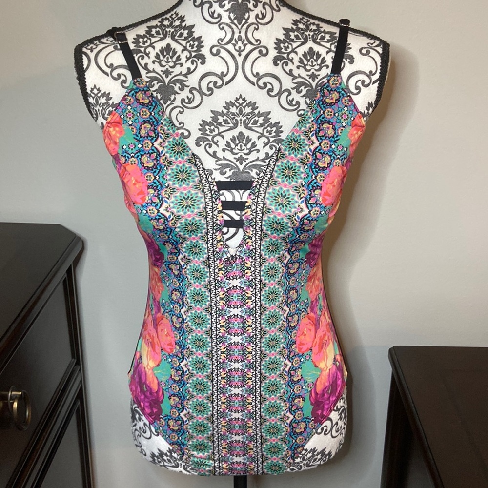 Clean Water One Piece Floral Bathing Suit - size small